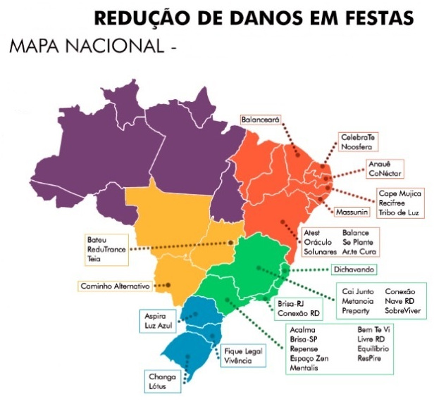 Mapa dos coletivos associados